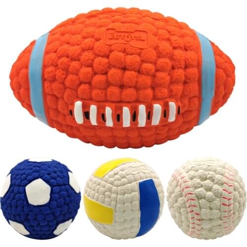 Toys For Small Large Dogs Chihuahua Golden Retriever Natural Latex Dog Balls Anti Bite Interactive Dog Chew Toy Pet Squeak Toys