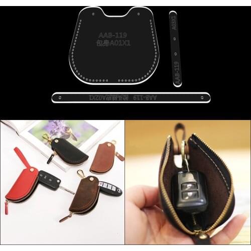Leather diy hand tools leather acrylic template version mold key package car key hand sewing leather tool plate