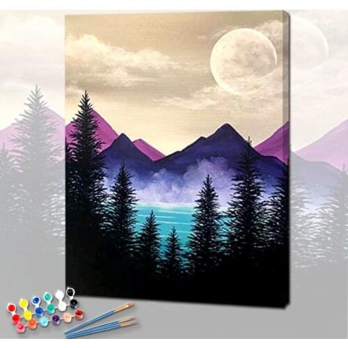 SDOYUNO Oil Painting By Numbers Scenery 60x75cm Paint For Drawing By Numbers On Canvas Landscape Frameless Home Decor