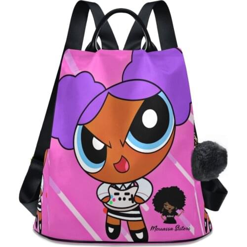 2021 New Fashion Backpack Afro Girls Black Women Trend Backpack Large Capacity School Bag College Students Polyester Cloth Bag
