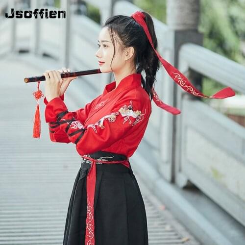 New Chinese Traditional Hanfu Clothing for Women Ancient Han Dynasty Princess Dance Dress Lady Swordsman Stage Cosplay Costume