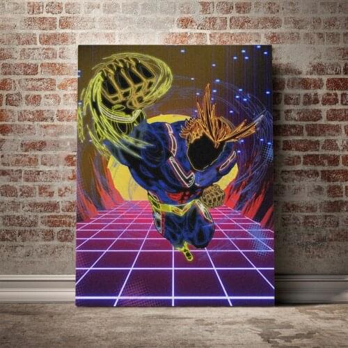 Synthwave Toshinori Yagk All Might Poster Canvas Wall Art Decoration prints for living Kid Children room Home bedroom decor