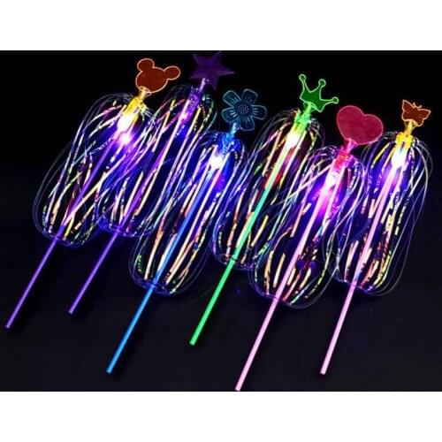 Variety Magic Flashing Twisted Bubble Wand Light-up Spin Rainbow Bubble Ball Toy for Kid NSV775