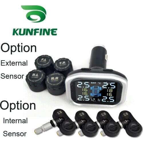 Smart Car TPMS Tire Pressure Monitoring System cigarette lighter Digital LCD Display Auto Security Alarm Systems Tyre Pressure