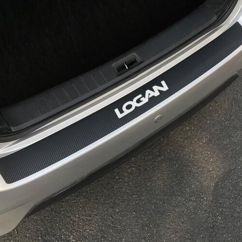 For Renault Dacia Logan Auto Carbon Fiber Protector Car Trunk Guard Plate Rear Bumper Protect Sticker Car Decoration Accessories