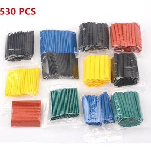 127-530 Pcs 2:1 Heat Shrink Sleeving Tube Assortment Kit Electrical Connection Electrical Wire Wrap Cable Waterproof Shrinkage