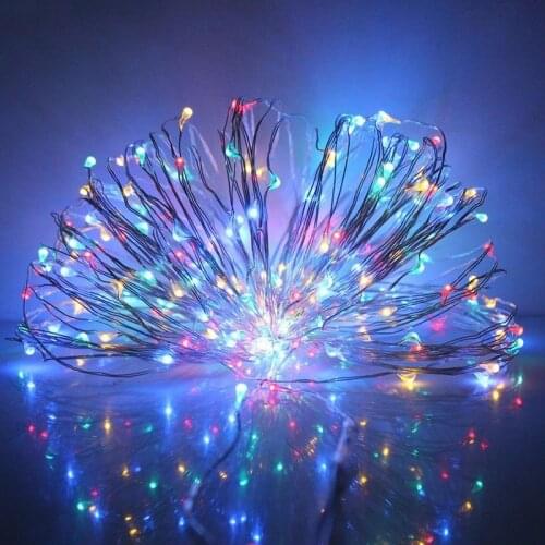 2018 10M 100 leds silver wire fair carland lamp led string lights christmas wedding home party decoration led light