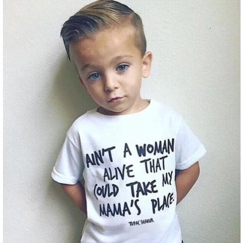 2021 Fashion NEW Kids Boys Dear MAMA Toddler Tee Short Sleeve Tops Summer Funny Letter Print Shirts Cotton Boys Children Top