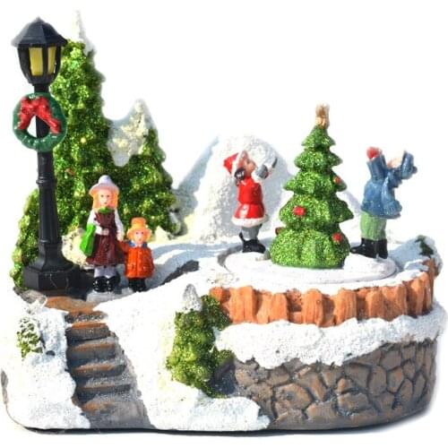 2021 new luminous music small house Christmas snowman hut Christmas crafts gifts home decoration furnishing