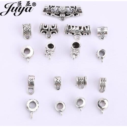 30pcs/lot Metal Bail Beads Charms For Jewelry Making DIY Handmade Women Bracelet Needlework Embroidery Supplies Accessories