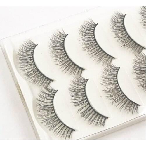 5 Pairs 3D Mink Hair Natural Cross False Eyelashes Long Messy Makeup Fake Eye Lashes Extension Make Up Beauty Tools maquiagem