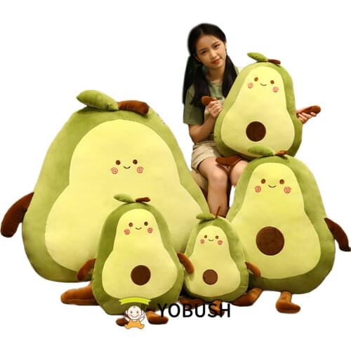 50~100cm NEW Stuffed Avocado Doll Cute Cartoon Smiling Fruit Soft Food Plush Toy Boys Girls Birthday Present