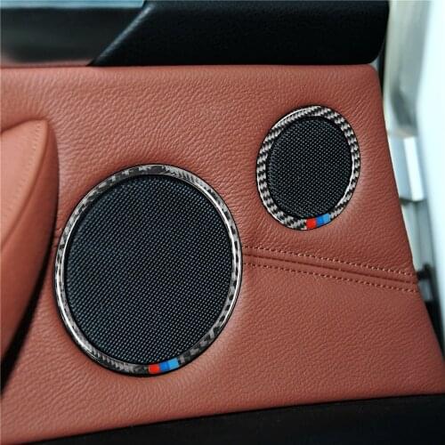 6pcs Door Audio Speaker Trim Covers Loudspeaker Ring Cover Trim for BMW X5 F15 X6 F16 2014-2017 Car Accessories Car Stickers
