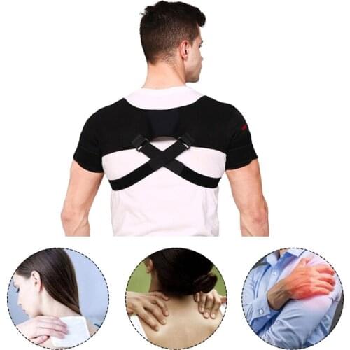 Shoulder Support Back Care Brace Protector Safety Gear Bandage Adjustable Double-side Guard Strap Wrap Belt