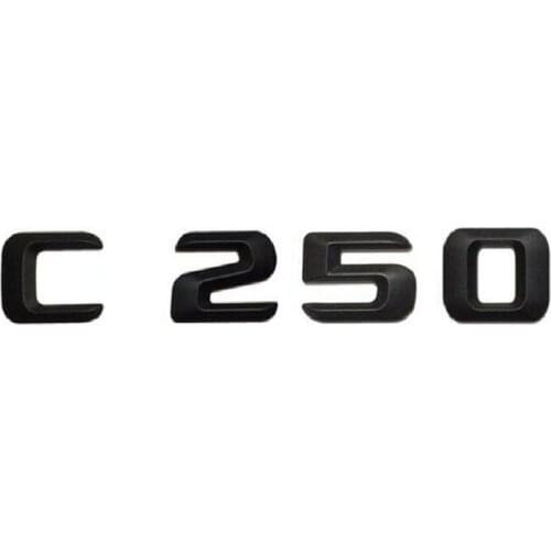 Matt Black " C 250 " Car Trunk Rear Letters Words Number Badge Emblem Decals Sticker for Mercedes Benz C Class C250