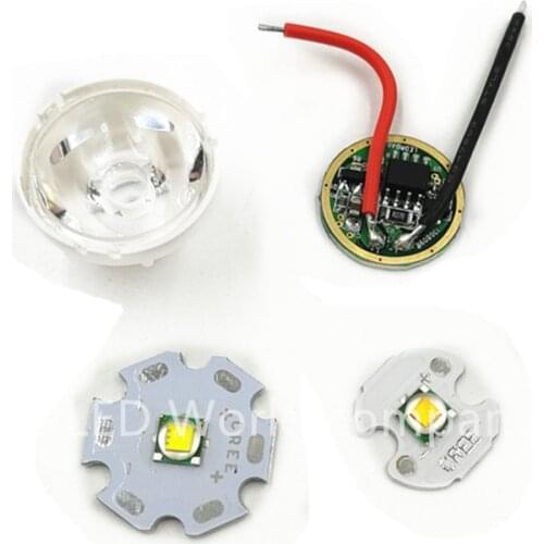 Cree XML XM-L T6 10W LED on 12 14 16 20mm Black/ White PCB+ DC3.7V 5 Mode Driver