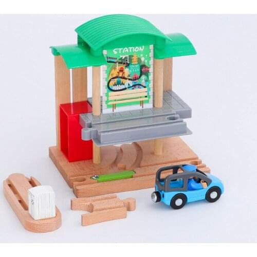 Port dock scene childrens train toy track port dock transportation scene accessorie track game compatible with wood train track