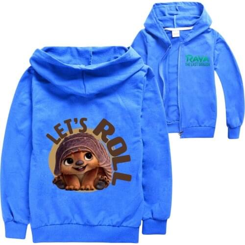 Kids Raya and The Last Dragon Pullover Sweatshirts Girls Hoodies Zipper Boys Tops Autumn Clothes Children Long Sleeve Outfits