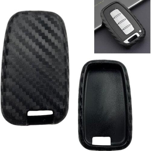 For Hyundai Kia Silicone Carbon Fiber Smart Car Key Case Cover Shell IX35 Sonata Fredy K2 K5 Sportage Sorento KX3 Forte Sedona