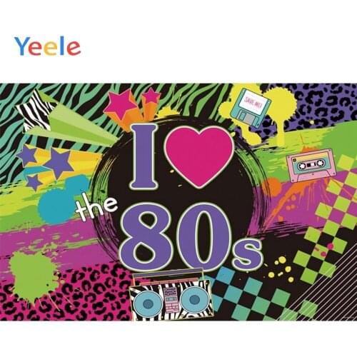 80s Party Backdrop Music Theme Graffi Retro 80s Birthday Background Photography Sign 1980s Neon Eighties Photobooth Props