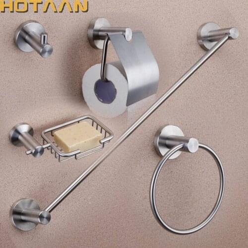HOTAAN SUS 304# Stainless steel Bathroom Accessories Set,Robe hook,Paper Holder,Towel Bar,Towel Ring,bathroom sets,HT-810300-5