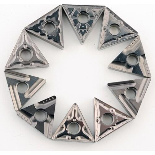 10pcs Carbide Insert TNMG160404 TNMG160408 External Turning Tool Triangular TNMG R-S/L-S Blade Iron Stainless Steel Aluminum