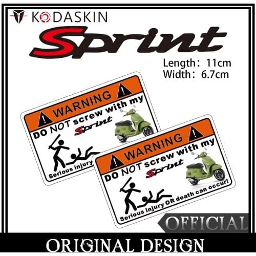 KODASKIN 2 Pieces Do Not Screw Warning Sticker Decal for Vespa Sprint