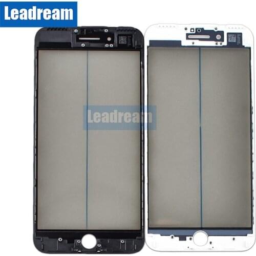 Leadream 50pcs 4 in 1 Front Outer Glass Cover For iPhone 7 8 Plus Front Glass + Frame Bezel + OCA + Polarized light