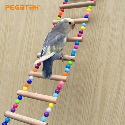 Birds Pets Ladders Climbing Toy Parrots Ladders With Natural Wood Birds Toys for Conures Parakeets Cockatiels