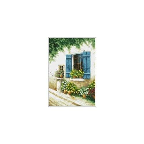 STC-DOME100113 Window sill flower pot Needlework,For Embroidery,DIY 14CT Unprinted Arts Cross stitch kits Set Cross-Stitching