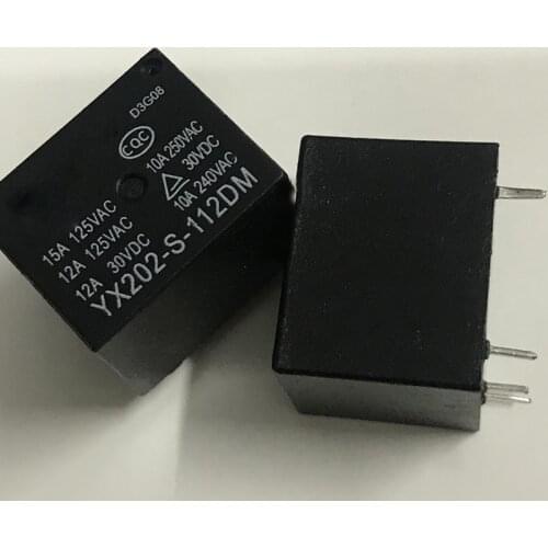New 2pcs/lot T73 YX202-S-112D 12V 4PIN 5PIN YX202-S-112DM Relay 15A 4PIN
