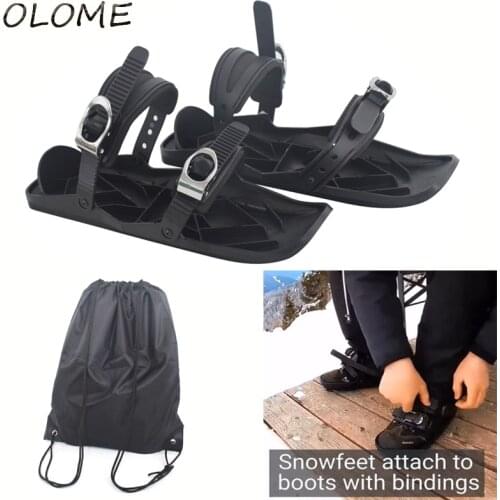 New Mini Ski Skates for Snow The Short Skiboard Snowblades High Quality Adjustable Bindings Portable Skiing Shoes