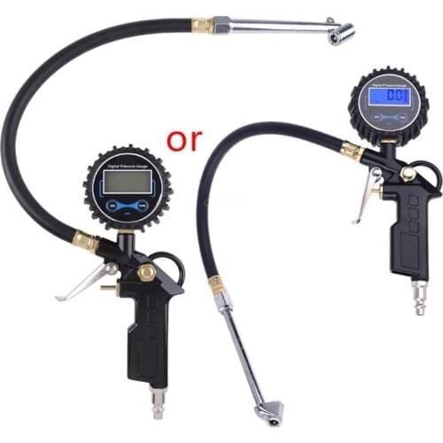 OOTDTY Digital Tire Inflator Pressure Gauge with Dual Head Chuck for Car RV Bike