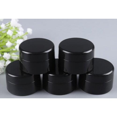 Wholesale 500pcs 10g black plastic jars small round cream jars 10ml cosmetic bottle make up jar