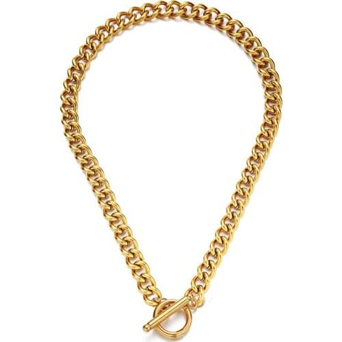 Stainless steel OT Toggle Clasp Thick Link Chain Necklace For Men Women Hip Hop Chunky Choker Necklace Male Jewelry Gift