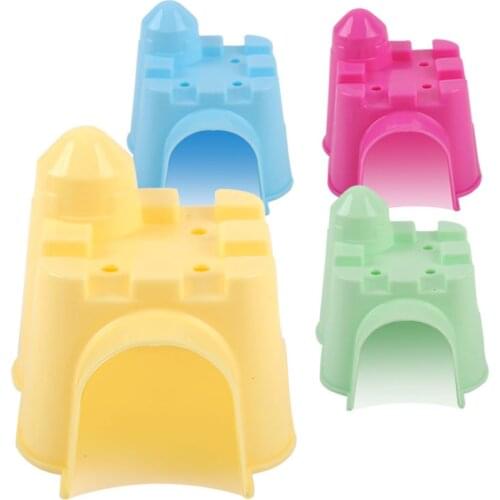 Plastic Squirrel Hamster House Castle Villa Cabin Small Pet Rat Mouse Mice Cage Bed Play Toy Color Random 10*9*9cm