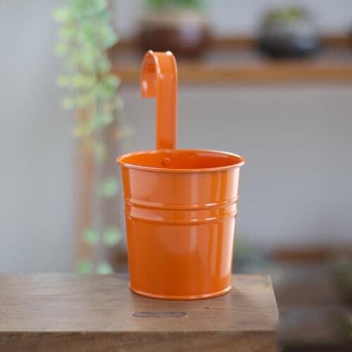 10 Colors Hanging Flower Pot Hook Wall Pots Iron Flower Holder Balcony Garden Planter Home Decor Plant Pots