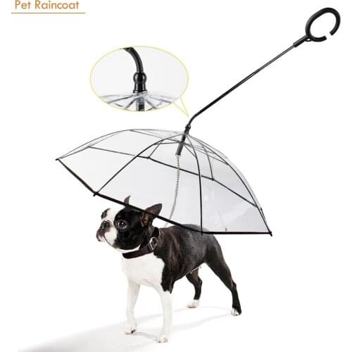 Adjustable Pet Umbrella Transparent with Walk Leash Pet Rain Gear Dogs Raincoat for Household Animal Dogs Decoration