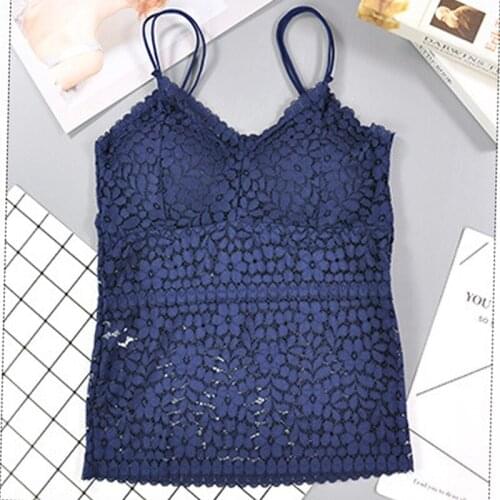 Sexy Lace Long Camisole Anti-Glare Bottoming Beauty Vest One Size