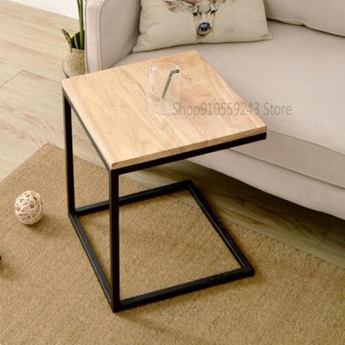 Nordic Sofa Side Table Side Table Seating Corner Table Solid Wood Small Coffee Table Sofa Side Simple Mini Movable Wrought Iron