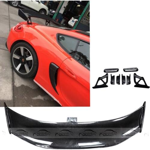Carbon Fiber Rear Wing Spoiler Trunk Boot Lip for Porsche Cayman Boxster 981 2013-2016