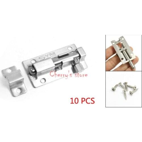 Best Promotion Wholesale Price 10 PCS Silver Tone Stainless Steel Security Lock Barrel Bolt 2.4"