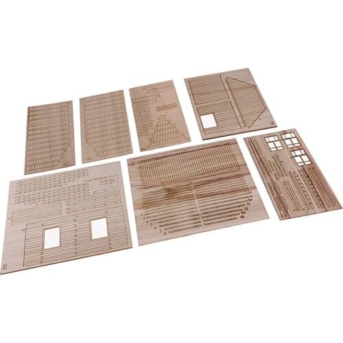 1:35 Battle Ruins Wooden European House Military Building Model Unassembled DIY Making Kits