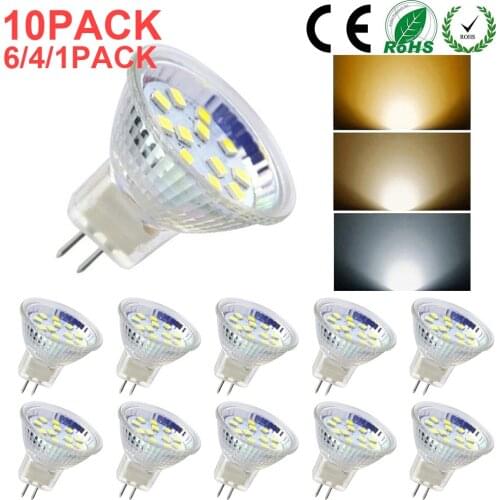 1/4/6 Pack MR11 LED Light Bulbs 3W 5W AC/DC12V-24V Replace Halogen Bulb LED Bulb GU4 Bi-Pin Base 3 Colors Bulb Home Decor