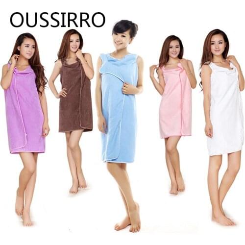 1Pc Colorful Bathroom Set Microfiber Bath Towel Wearable Women Sexy Towel Soft Beach Wrap Skirt Super Absorbent Bath Drying Gown