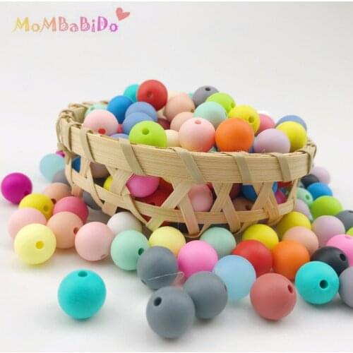 10pcs 15mm Food Grade Baby Care Teether Colorful Silicone Beads DIY Pacifier Clip Bracelet Crib Toy Baby Teether Accessories