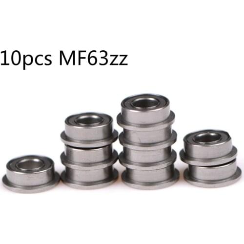 10pcs/lot MF63zz Metal Double Shielded Miniature Deep Groove Flanged Ball Bearings For 3D Printer 3x6x2.5mm