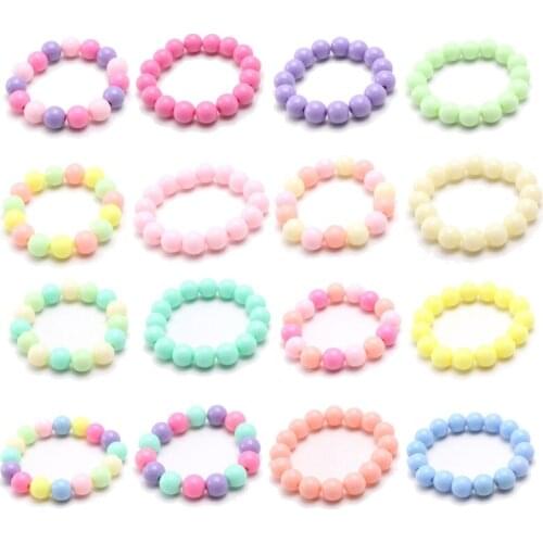 Princess Bracelets 10Pcs for Kids Girls Pearl Bead Bracelets Teen Jewelry Set Party Favor Costume Princess Pretend Play
