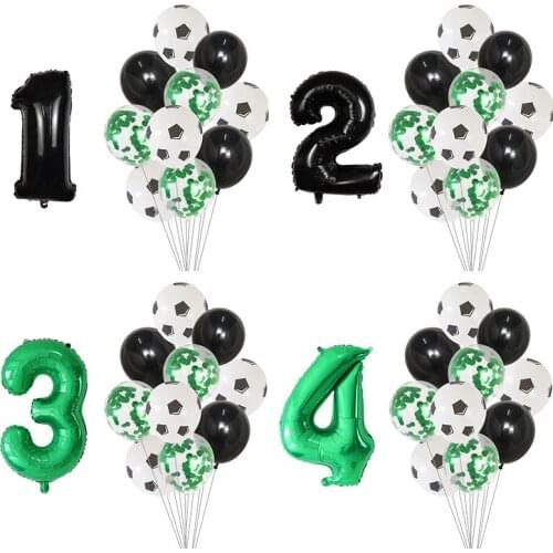 11pcs Football Soccer Latex Balloons 30inch Foil Number Birthday Party Decor Air Ballon Birthday Games Toys Party Supplies