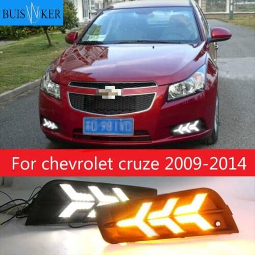 2 pcs LED DRL Driving Daytime Running Light With Turn Signal lamp for chevrolet cruze 2009 2010 2011 2012 2013 2014